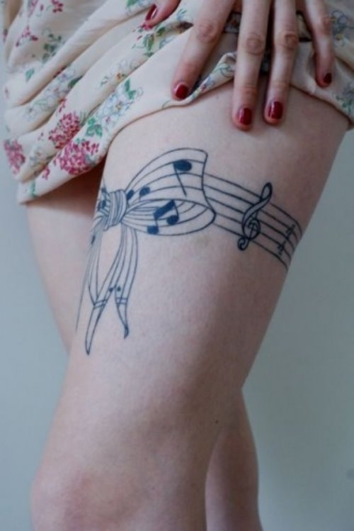tatuaj cu Portativ si note muzicale