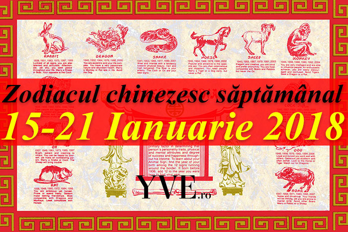 Zodiacul chinezesc săptămânal 15-21 Ianuarie 2018