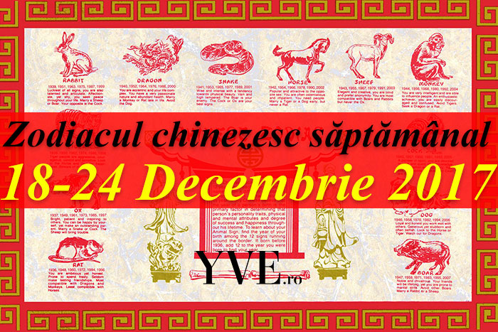 Zodiacul chinezesc săptămânal 18-24 Decembrie 2017