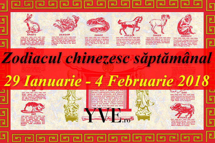 Zodiacul chinezesc săptămânal 29 Ianuarie - 4 Februarie 2018