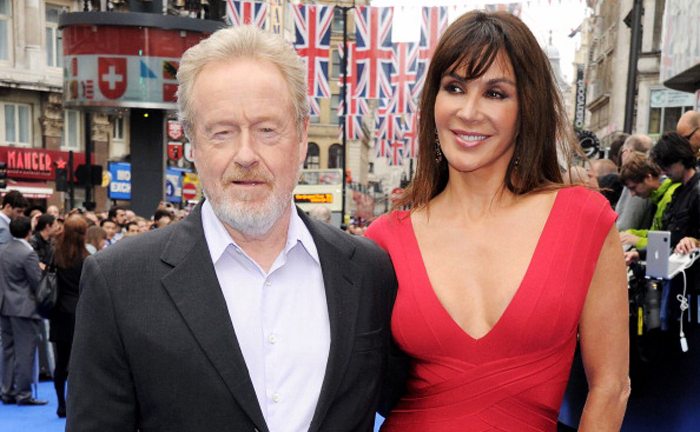 LONDON, ENGLAND - MAY 31:  (EMBARGOED FOR PUBLICATION IN UK TABLOID NEWSPAPERS UNTIL 48 HOURS AFTER CREATE DATE AND TIME. MANDATORY CREDIT PHOTO BY DAVE M. BENETT/GETTY IMAGES REQUIRED)  Sir Ridley Scott (L) and Gianina Facio attend the World Premiere of 'Prometheus' at Empire Leicester Square on May 31, 2012 in London, England.  (Photo by Dave M. Benett/Getty Images)