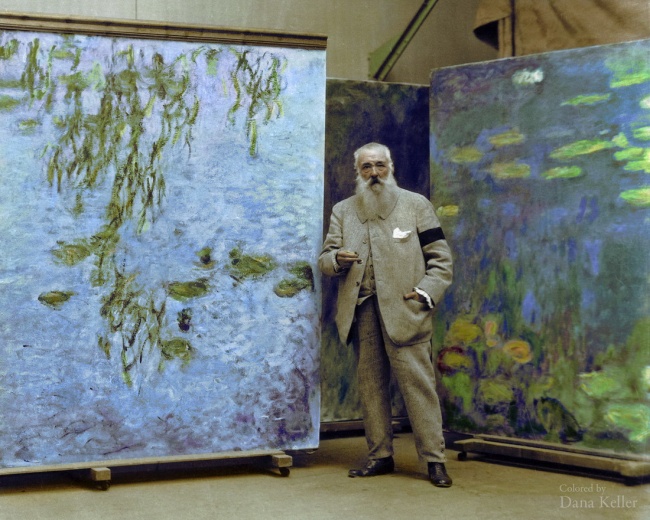 Claude Monet cu picturile sale