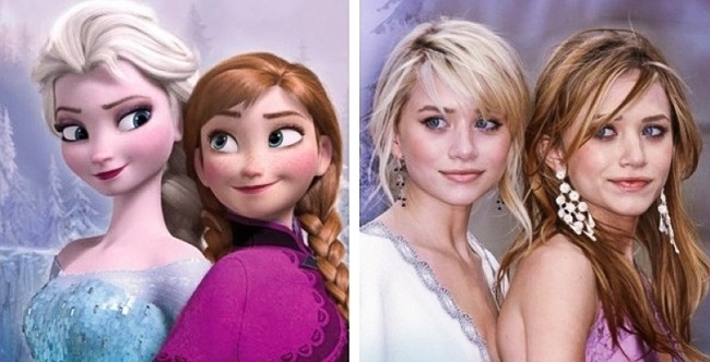 Anna și Elsa și Mary-Kate și Ashley Olsen