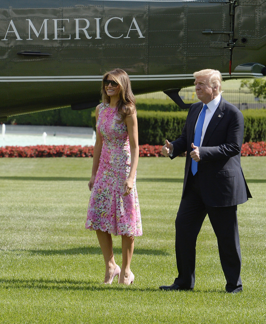 U.S. President Donald Trump and First Lady Melania Trump departs the White House on July 25, 2017 in Washington, DC. . Photo by Olivier Douliery/ Abaca