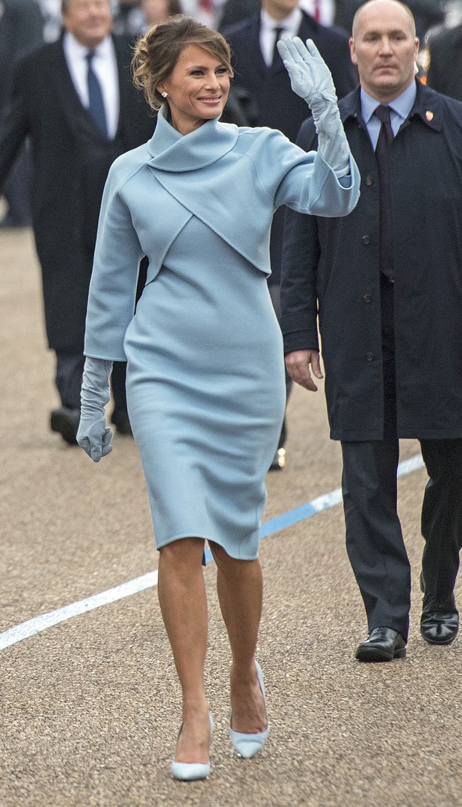 First Lady Melania Trump walk in the inaugural parade after President Trump was sworn-in as the 45th President in Washington, D.C. on January 20, 2017. Credit: Kevin Dietsch/UPI /CNP/MediaPunch Credit: MediaPunch/face to face