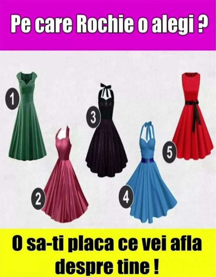 Alege una dintre rochiile de mai jos si afla ce spune aceasta alegere despre feminitatea ta